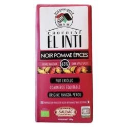 Chocolate manzana 63% 100gr el oro de los andes