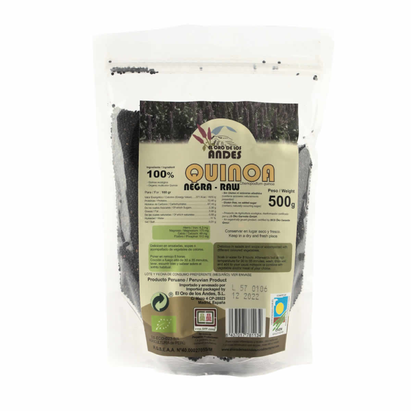 Quinoa negra 500g el oro de los andes
