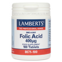 Acido folico 400mg 100cap lamberts