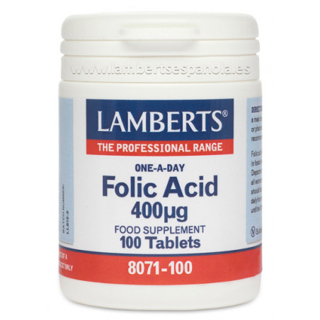 Acido folico 400mg 100cap lamberts