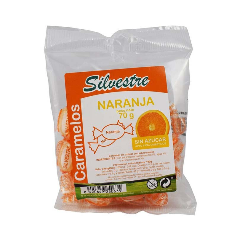 Caramelos naranja s/a 70gr sil