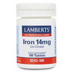 Hierro 14mg citrato 100tab lamberts
