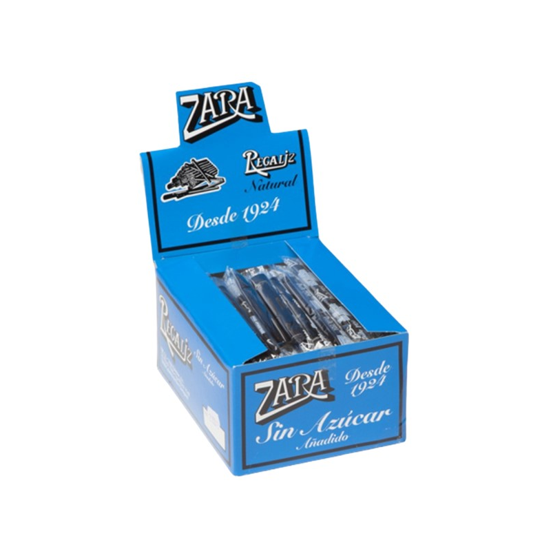 Regaliz zara sin azucar caja 100 barritas