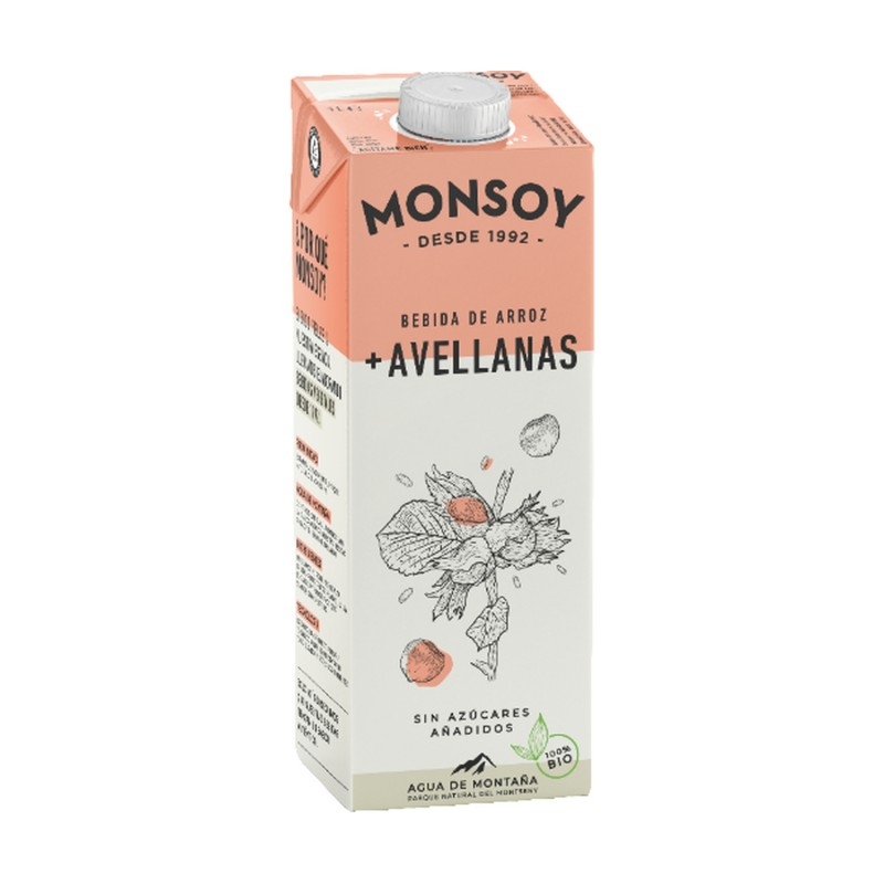 Monsoy arroz avellanas bio 1l