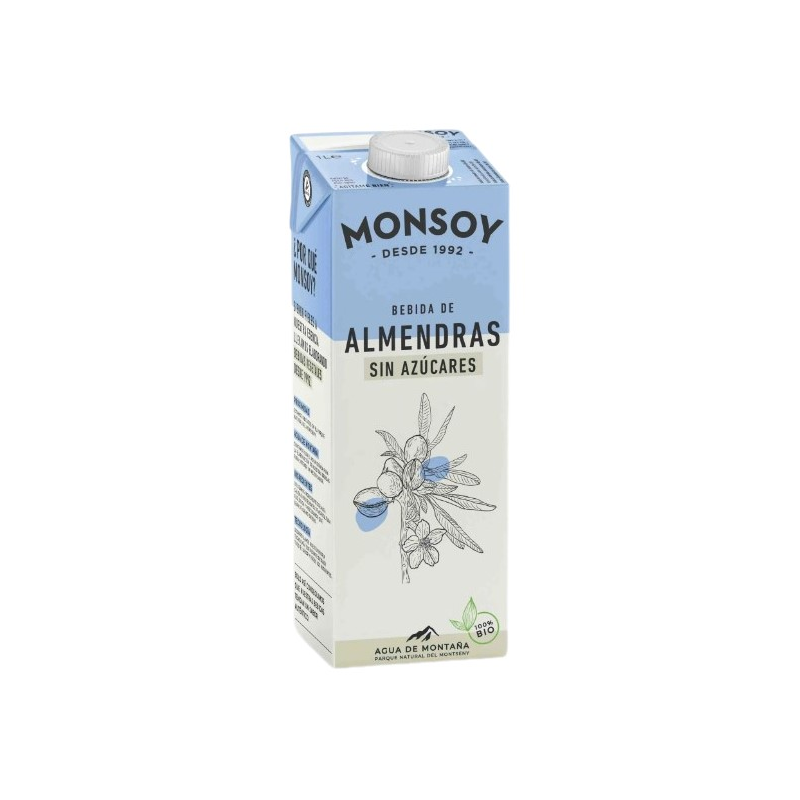 Monsoy almendras s/azucar bio 1l
