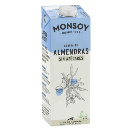 Monsoy almendras s/azucar bio 1l