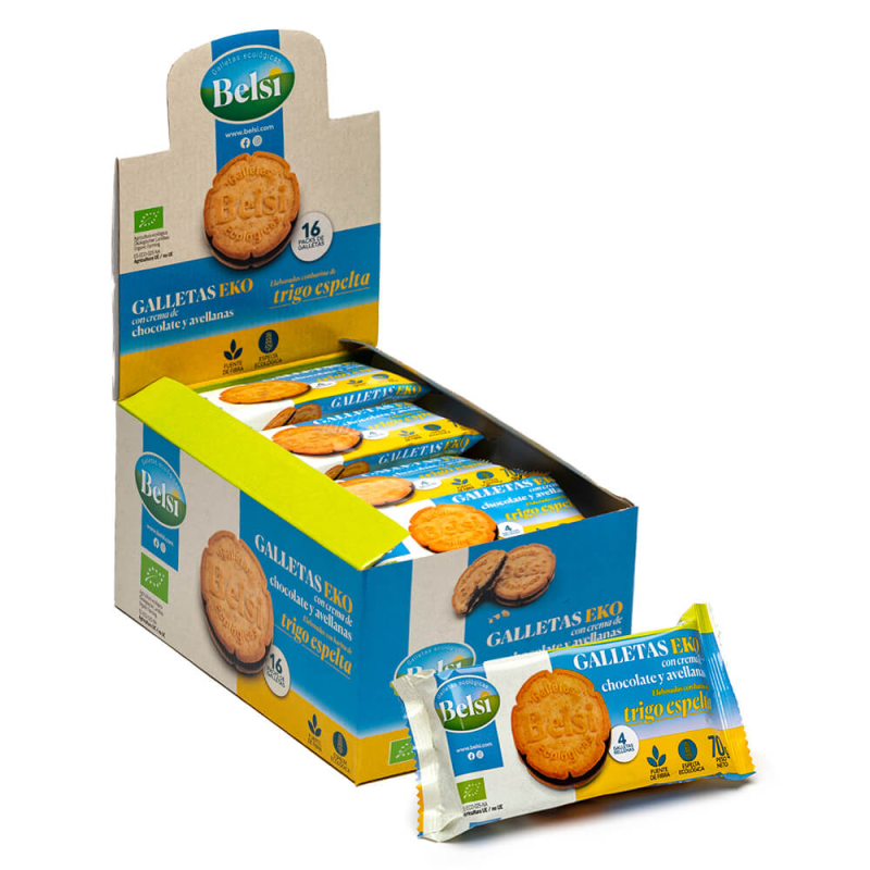 Belsi galletas eko espelta chocolate avellanas 70g