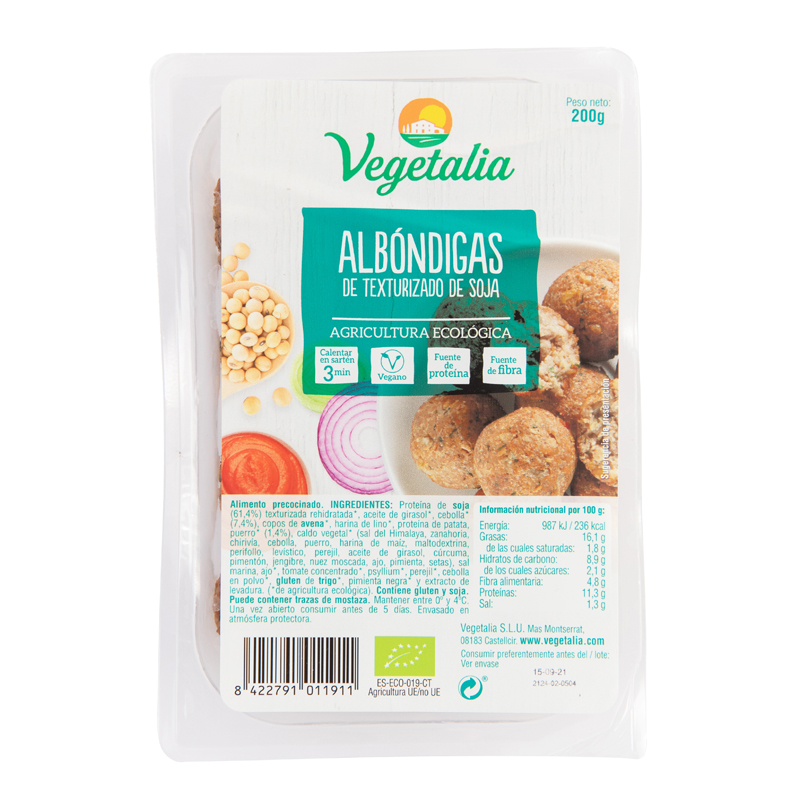 Albondigas 100% vegetal vegetalia bio 200g