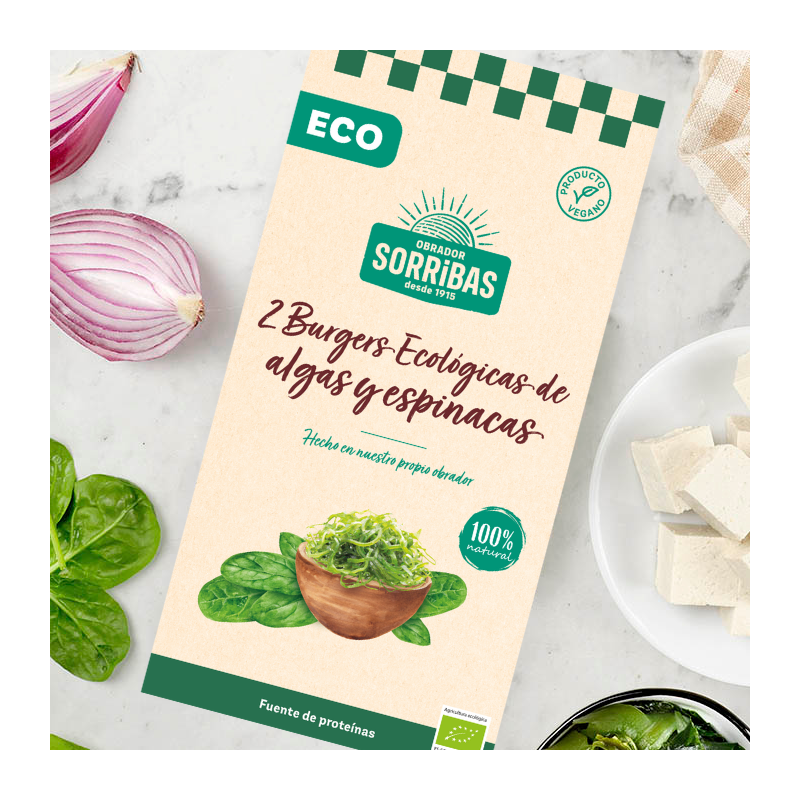 Hamburguesa algas y espinacas 160g(2x80g) sorribas