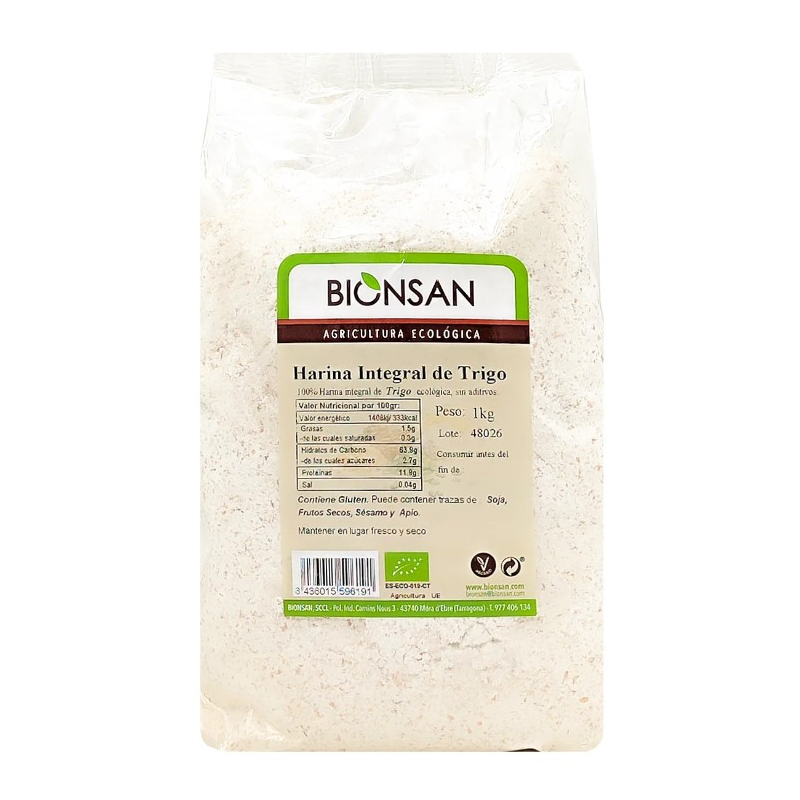 Harina trigo integral 1kg bionsan