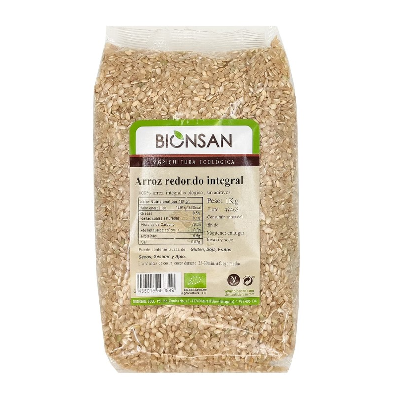 Arroz redondo integral 1kg bionsan