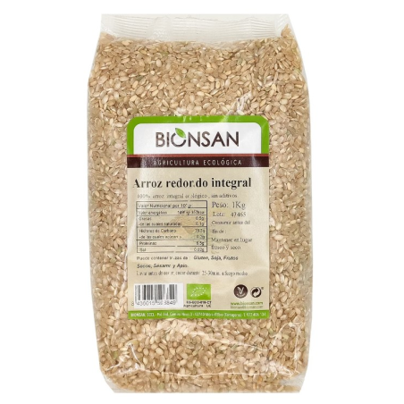 Arroz redondo integral 1kg bionsan