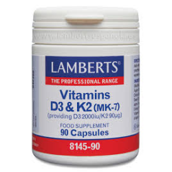 Vitamina d3+k2 2000iu/90ug 90cap lamberts