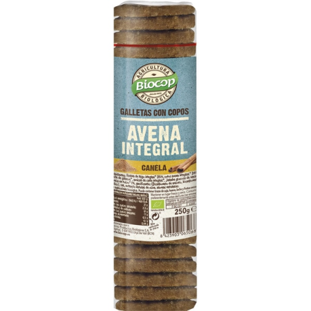 Galletas copos avena integral canela 250g biocop