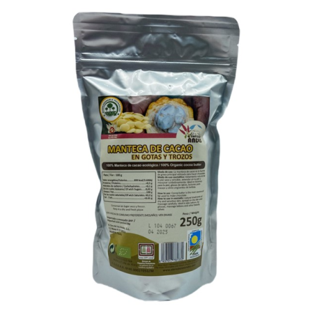 Manteca cacao gotas 250g el oro los andes