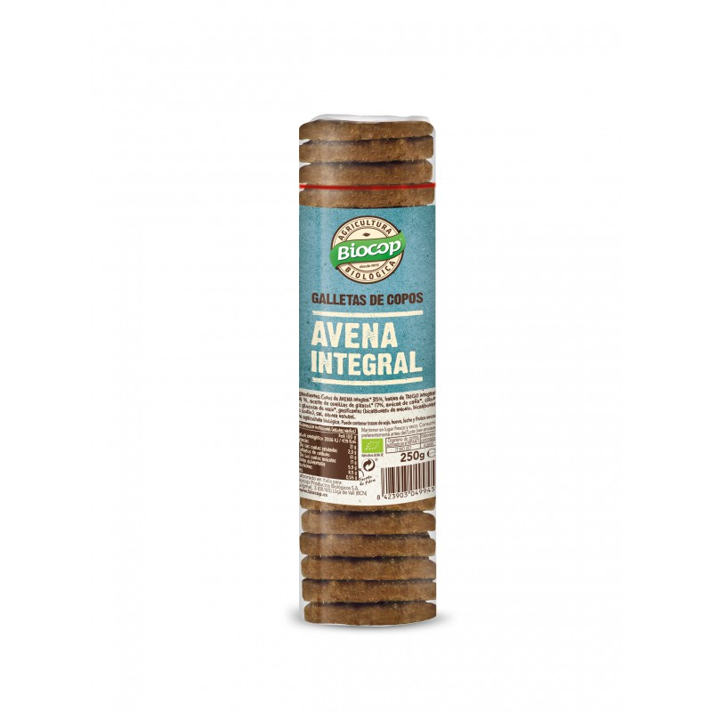 Galletas copos avena integral biocop 250g.