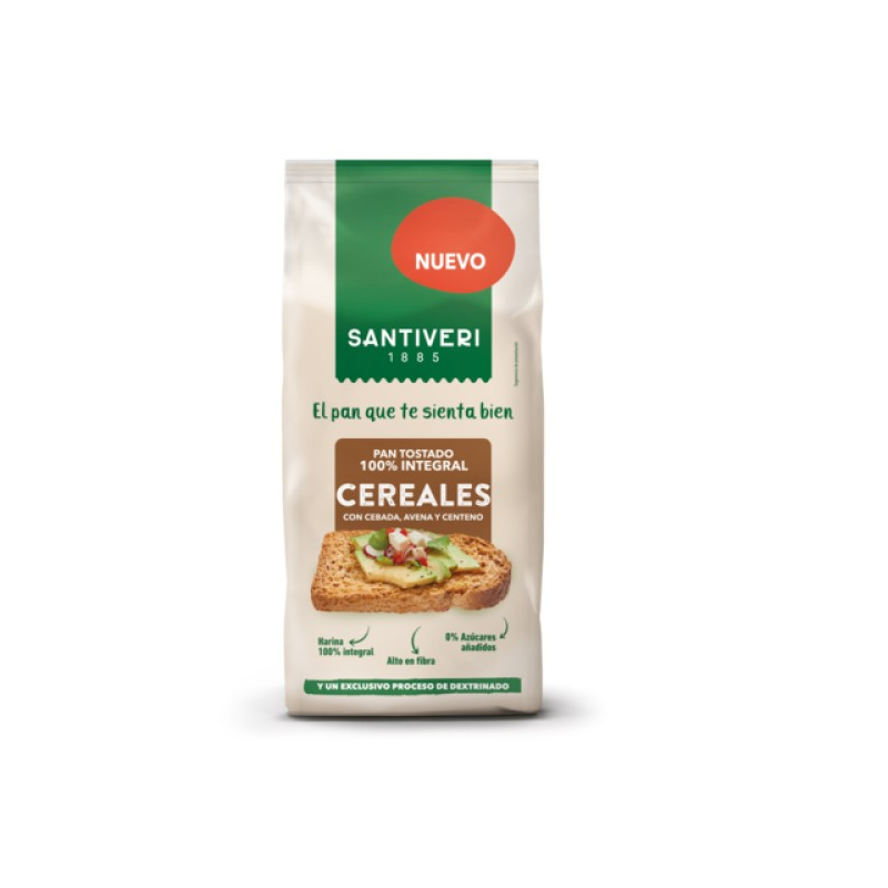 Pan tostado integral cereales santiveri 200g