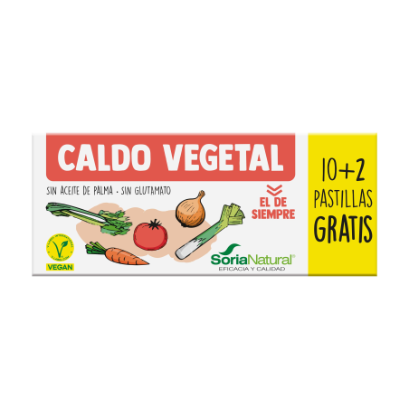 Caldo vegetal 12 pastillas soria natural
