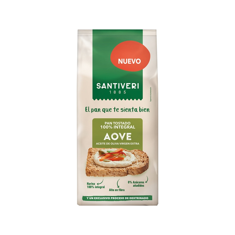 Pan tostado aove 100% integral 200g santiveri