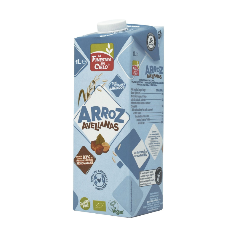 Bebida arroz+avellana 1l f/c
