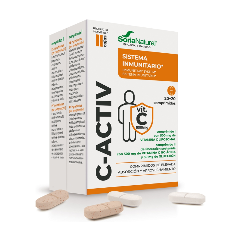 C-activ vitamina c 1000mg 20+20 comp soria natural