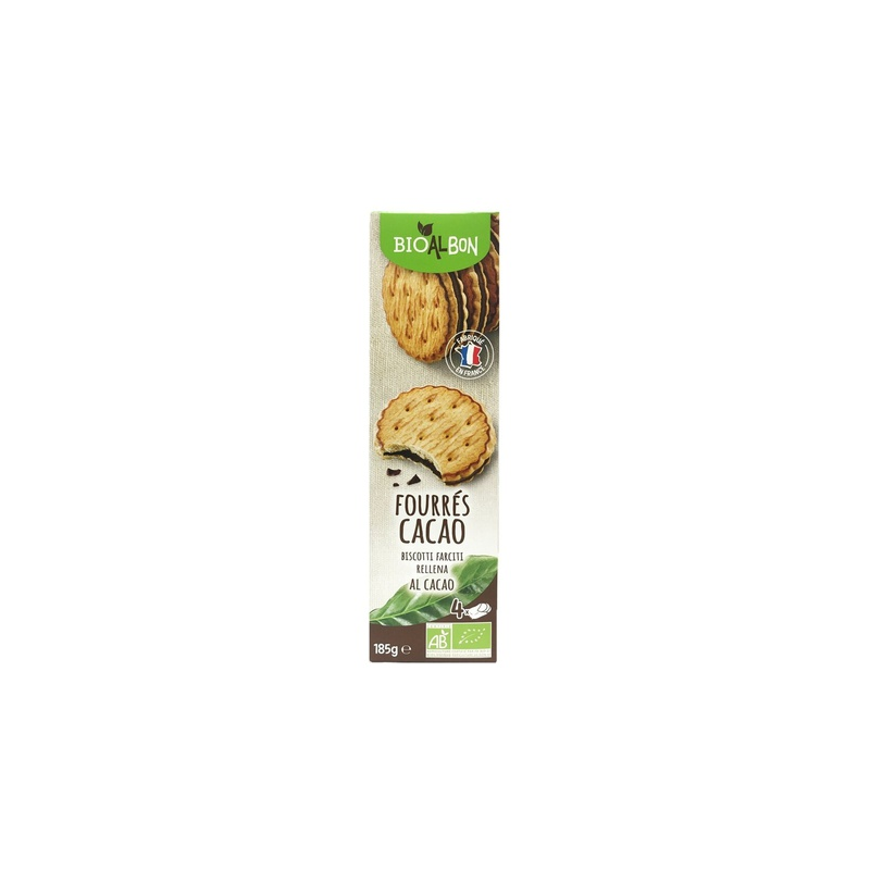 Galletas rellenas cacao bioalbon 185g