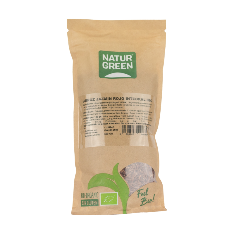 Arroz jazmin rojo integral bio naturgreen