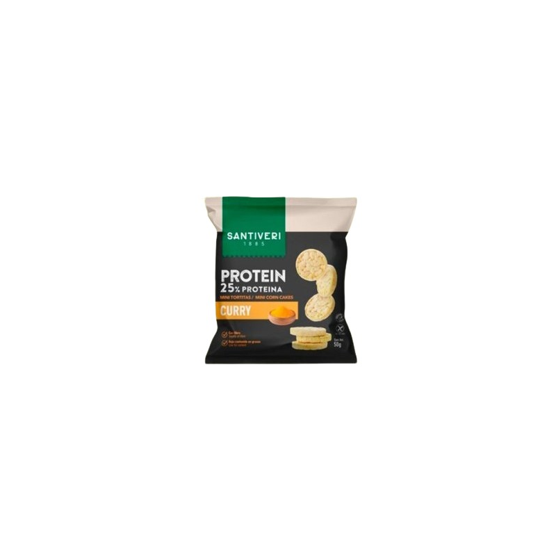 Mini tortitas protein curry santiveri 50g