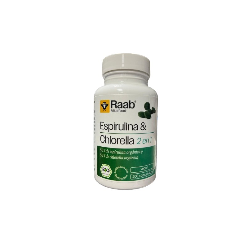 Espirulina chlorella 2 en 1 200 comprimidos raab