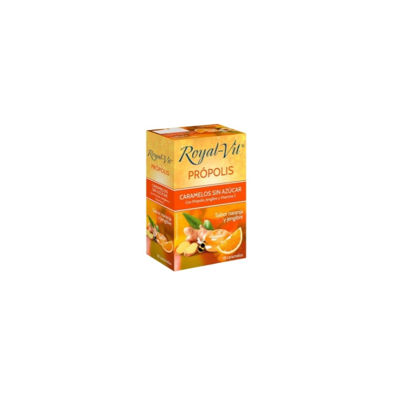 Royal-vit 18 caramelos propolis jengibre naranja
