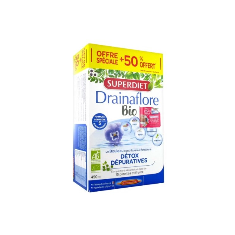 Drainaflore bio detox superdiet 20amp +50% gratis