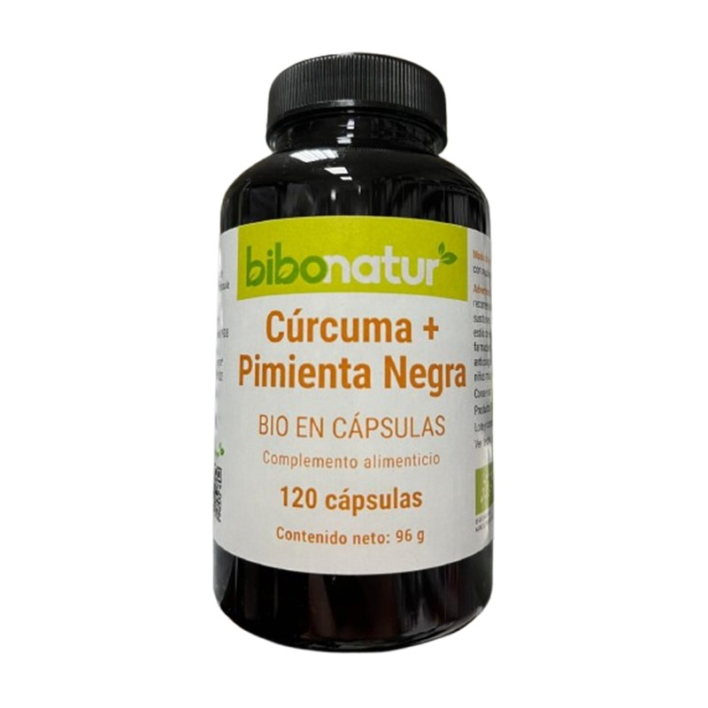 Curcuma + pimienta negra bio 120 cap bibonatur