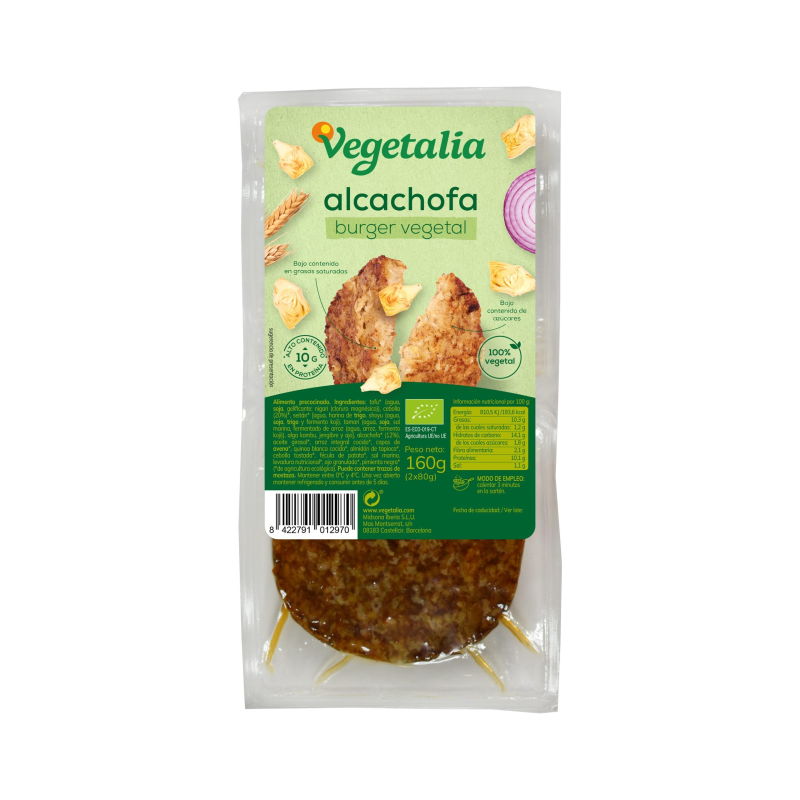 Vegeburguer alcachofa 2x80g vegetalia