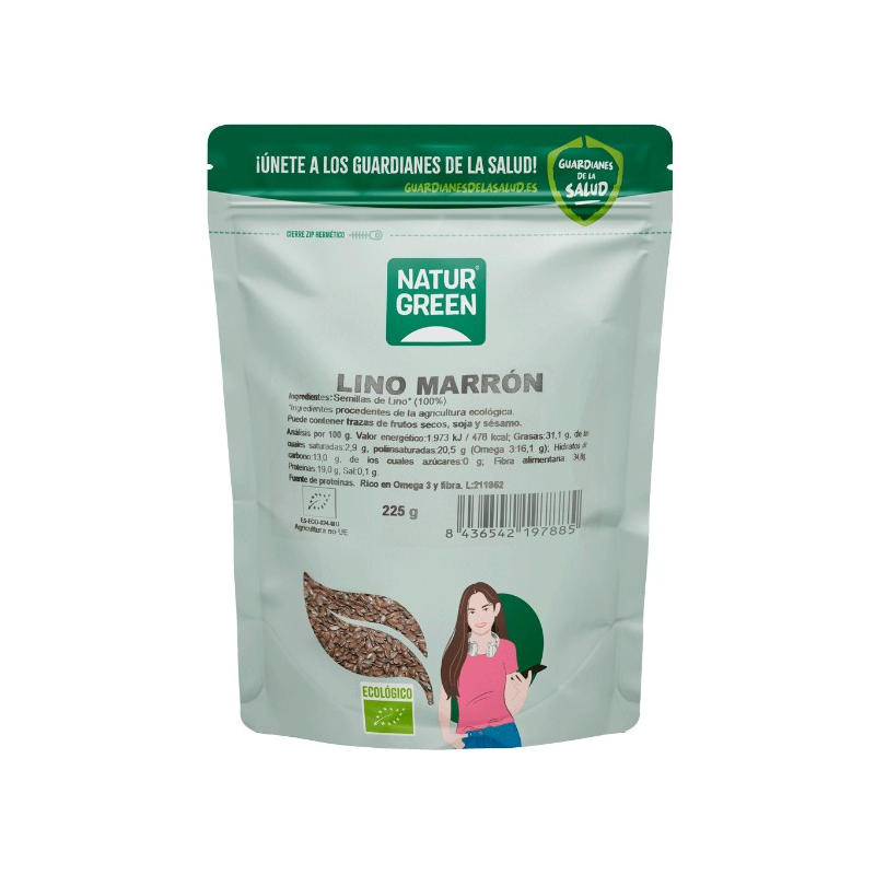 Lino marron bio sin gluten 225g naturgreen.