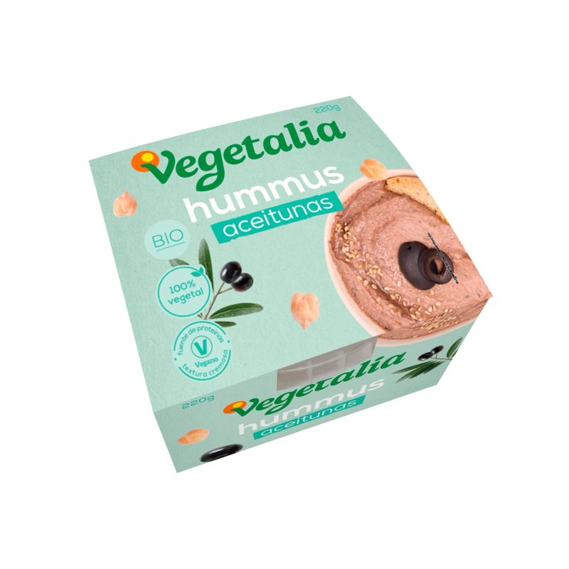 Hummus aceitunas fresco bio vegetalia 220 g