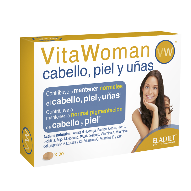 Vitawoman cabello piel uñas 30 comp. 744mg eladiet