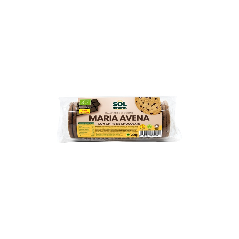 Galletas maria avena chips chocolate 200g sol natu