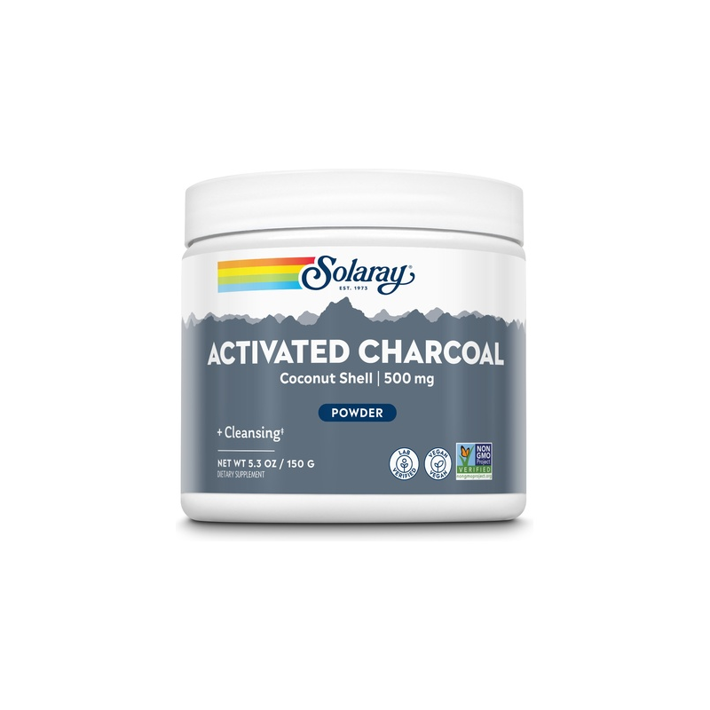 Activated coconut charcoal carbon 150g solaray