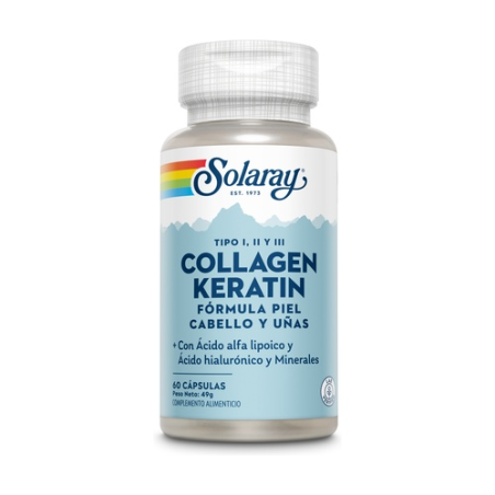 Colageno keratin tipo i,ii y iii 60cap solaray