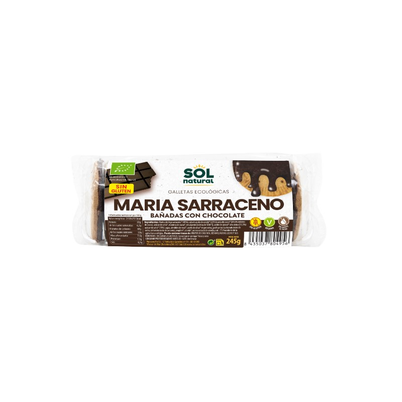 Galletas maria sarraceno bañadas chocolate 200g