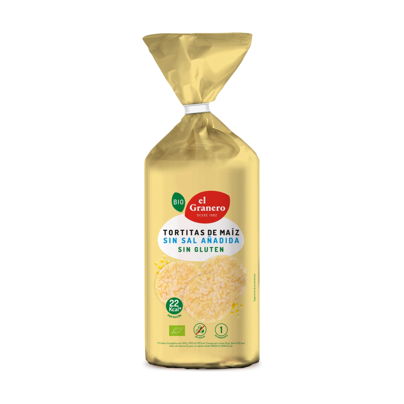 Tortitas maiz sin sal bio 130g el granero integral
