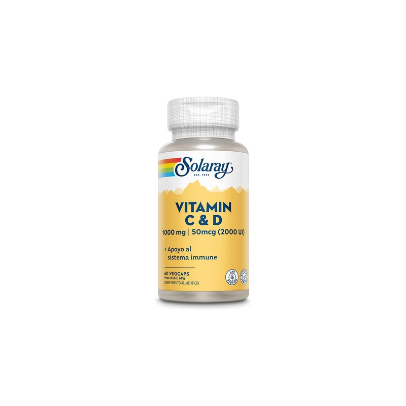 Vitamina c+d 60 vegcaps  solaray