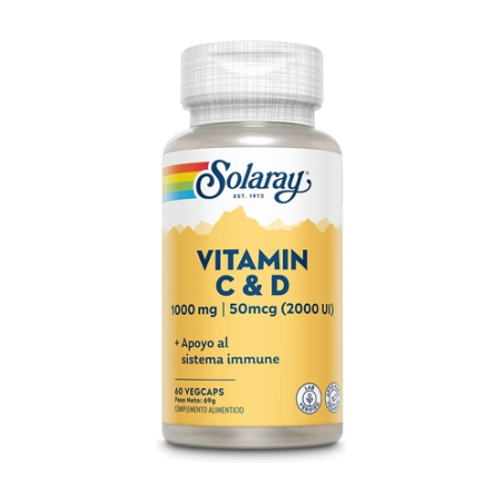 Vitamina c+d 60 vegcaps  solaray