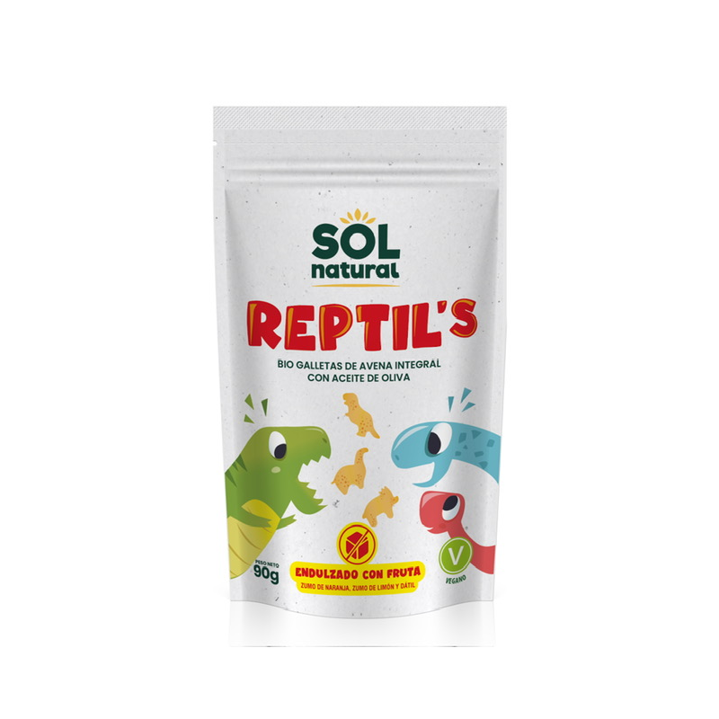 Galletas reptil´s avena fruta sol natural 90g