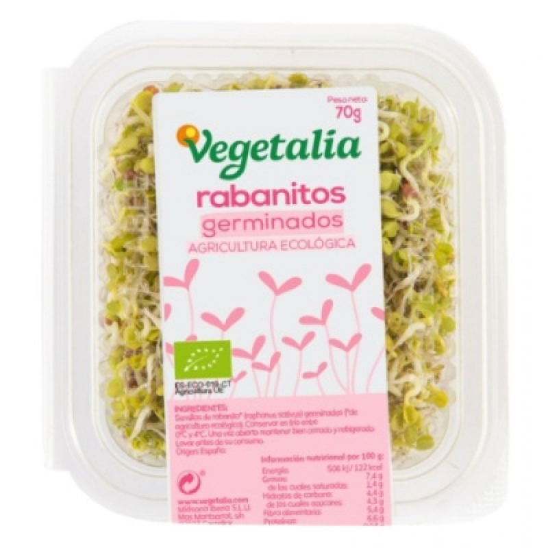 Germinado rabanitos bio 70g vegetalia.