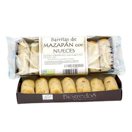 Barritas mazapan con nueces 130 g biogredos