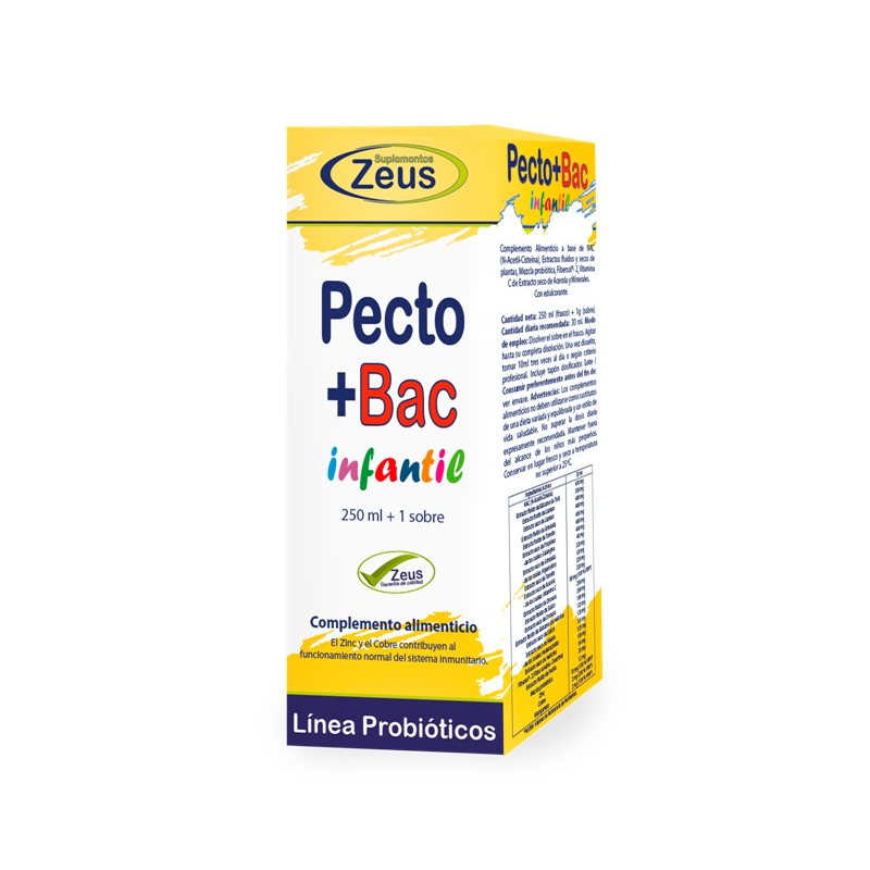 Pecto+bac infantil 250ml +1 sobre zeus