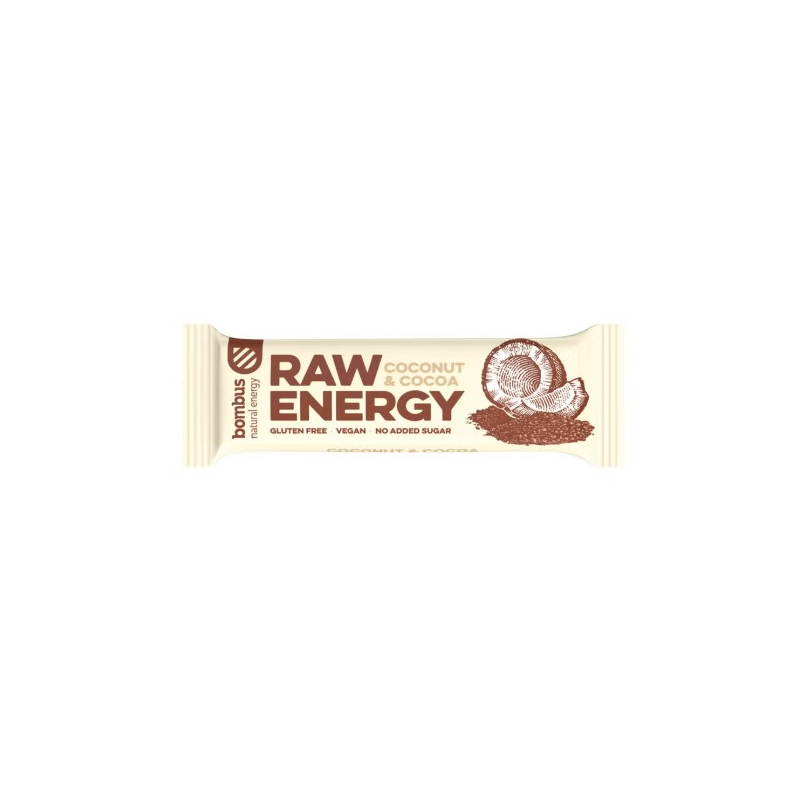 Barrita bombus raw energy coco y cacao 50 g