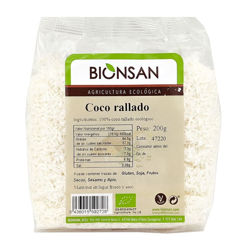 Coco rallado eco 200 g bionsan