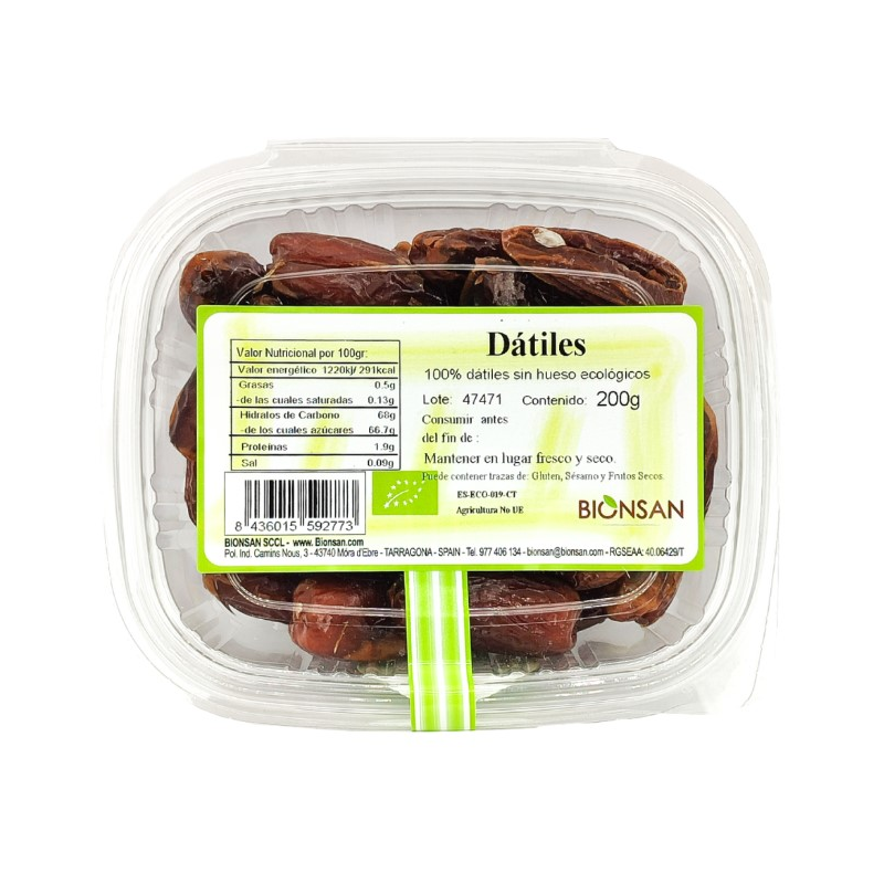 Datiles sin hueso ecologicos 200 g bionsan